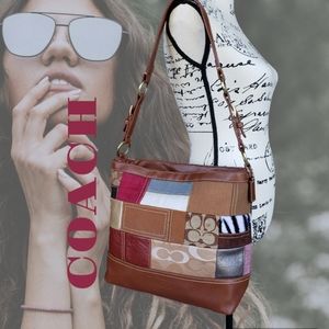 💯 COACH Holiday Patchwork Shoulder Bag